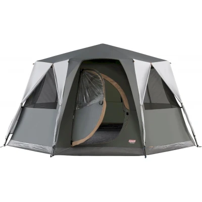 Afbeelding van Coleman Octagon 8 persoons tent met 360 view volledige stahoogte grijs