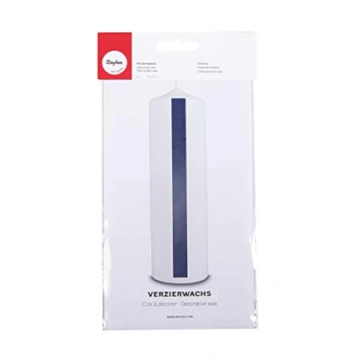 Afbeelding van Rayher 3103710 decoratieve was, donkerblauw, 2 wasplaten 20 x 10 cm, waxfolie om kaarsen te versieren, kaarswas, wasfolie