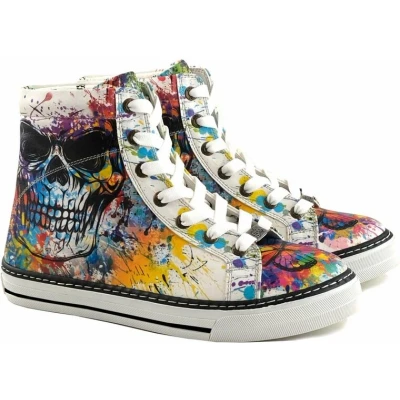 Afbeelding van GOBY Skull Boots Sneakers Laarzen Hoge kwaliteit Handmade Maat 35