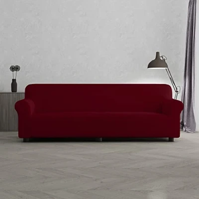 Afbeelding van Italian Bed Linen Bankovertrek, bi elastisch, voor 4 zits, bordeauxrood