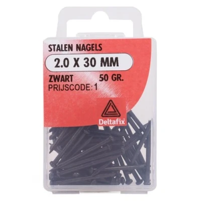 Afbeelding van Deltafix Stalen Nagels 2.0x30mm Zwart 50 Gr.