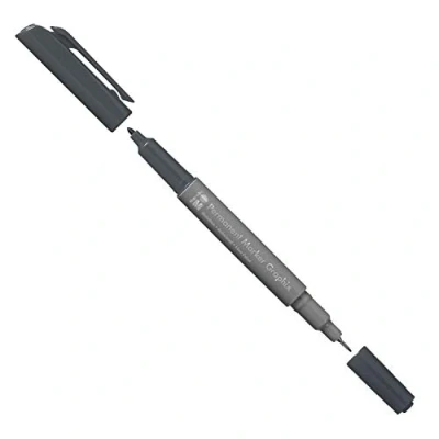 Afbeelding van Marabu 01470003179 permanente marker Graphix in grafiet, met dubbele punt 1 2 mm en 0,5 mm, briljante kleuren, sneldrogende, alcoholgebaseerde inkt, geurarm waterbestendig