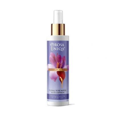 Afbeelding van Florale Rozenwater uit Bulgarije met saffraan verjongt verheldert kalmeert en verfrist gevoelige huid 200ML