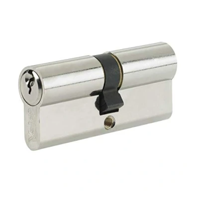 Afbeelding van YALE B ED4545 SNP Euro dubbele cilinder, 3 sleutels inbegrepen, standaard veiligheid, zichtbaar verpakt, geschikt voor alle deurtypes, nikkelafwerking, 45:10:45 (100 mm)
