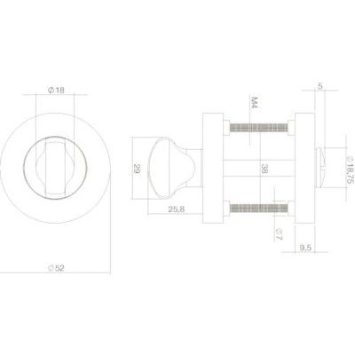 Afbeelding van Intersteel rozet met toilet /badkamersluiting 52 x 10 mm zwart
