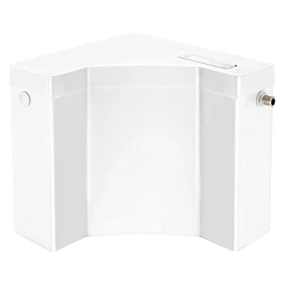 Afbeelding van Cornat hoekspoelbak KETO, wit/start /stopspoeling/toiletspoeling/opbouwspoelbak/toilet/badkamer / SPKECK1400