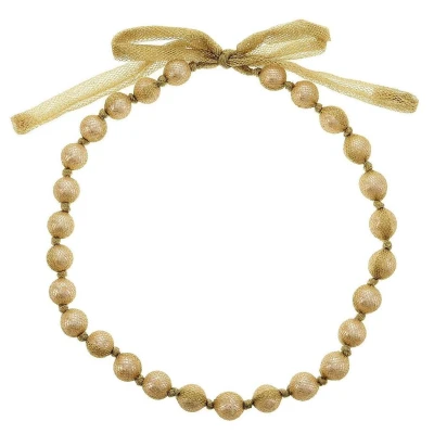 Afbeelding van Behave Lange ketting met parels en goudkleurig lint