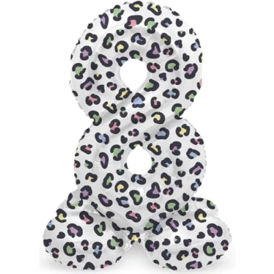 Afbeelding van Folat Staande folieballon Cijfer 8 Bright Panther 72 cm