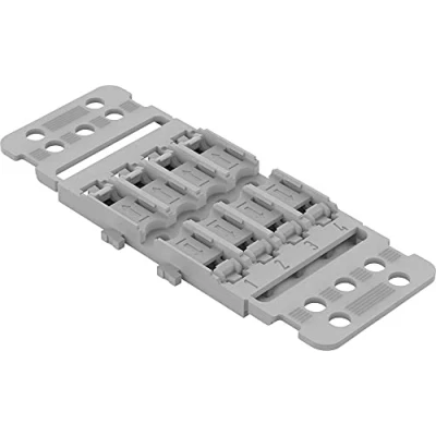 Afbeelding van WAGO Montage adapter met 4 weg strip voor doorgangsconnector hendel schroefmontage, grijs