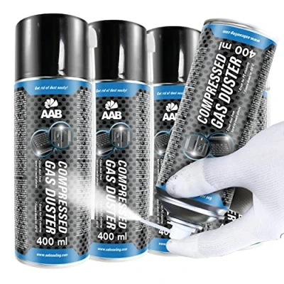 Afbeelding van AAB Compressed Gas Duster Freezing Spray 400ml Set of 4 Deep Freeze Spray, Freezer Pipe Frost Kit, Freezes Down to 50*C