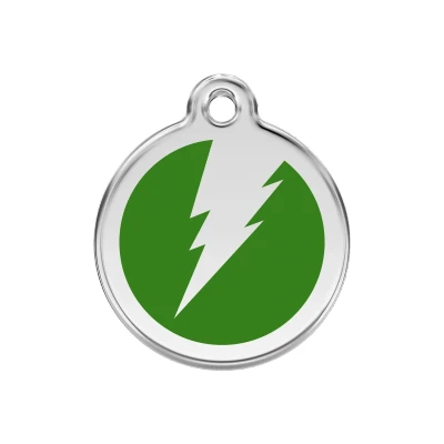 Afbeelding van Flash Green roestvrijstalen hondenpenning medium/gemiddeld dia. 3 cm RedDingo
