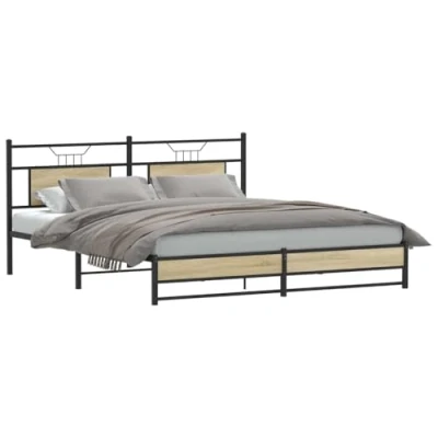 Afbeelding van vidaXL Bedframe zonder matras metaal sonoma eikenkleurig 183x213 cm