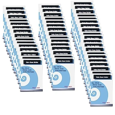 Afbeelding van TUKA i AKUT 50x Acryl Folderhouder T Type met Voet, A4 Staand Bordhouder Posterhouder Menuhouder, Folderstandaard Dubbelzijdig standaard voor Horeca Kantoren Tentoonstelling, TKD8205