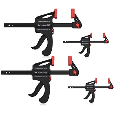 Afbeelding van Navaris eenhandklem 4 stuks Lijmklem met 20 en 60 kilo klemkracht quick release 10 15 cm spanwijdte Set 2x klein middelgroot