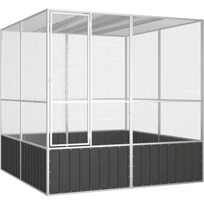 Afbeelding van VidaXL Vogelkooi 213,5x217,5x211,5 cm gegalvaniseerd staal antraciet