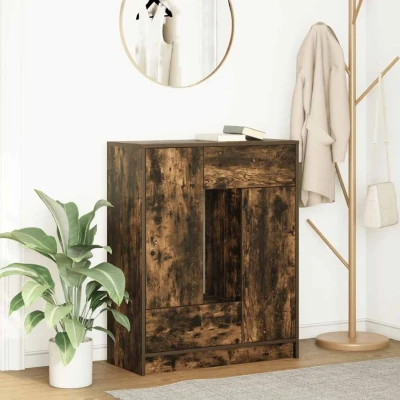 Afbeelding van Dressoir met lades en deuren 73x31x90 cm gerookt eiken