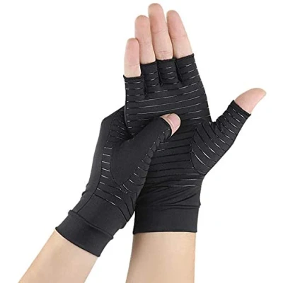 Afbeelding van Artritische compressiehandschoenen van koper, anti artritis handschoenen, pijnverlichting bij reumatoïde artritis, carpaal tunnel, bevordering genezing, voor (L)