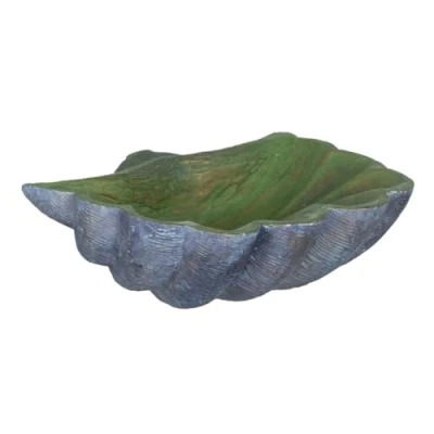 Afbeelding van Middenstuk Schelp Groen Grijs 35 x 28 12 cm