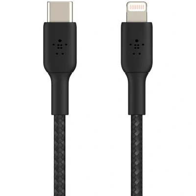 Afbeelding van Lightning naar USB C kabel Braided van Belkin 2 Meter / Zwart