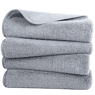 Afbeelding van Polyte Microvezel handdoek sneldrogend/niet pluizend 4 stuks grijs 40,64 x 76,2 cm