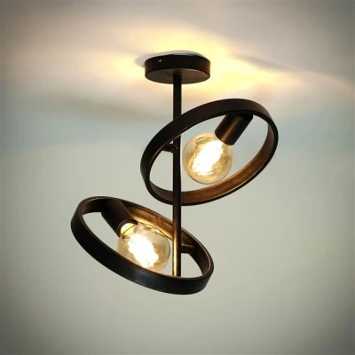 Afbeelding van Hoyz Collection Plafondlamp 2L Hover Charcoal