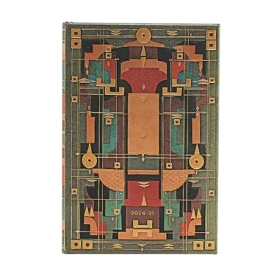 Afbeelding van Sybil Pye Bindings Lion’s Den (Sybil Bindings) Mini 18 month Horizontal Hardback Dayplanner 2025 (Elastic Band Closure)