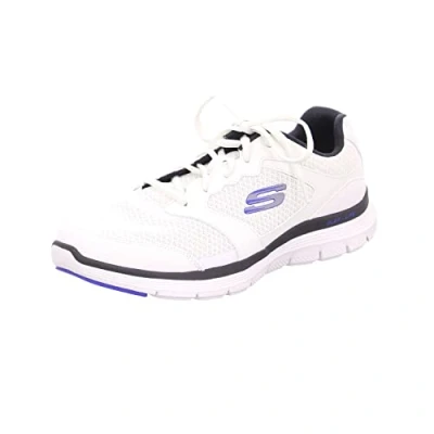 Afbeelding van Skechers Flex Advantage 4.0 Sneaker voor heren, Witte lederen mesh zwarte Pu Trim, 43 EU