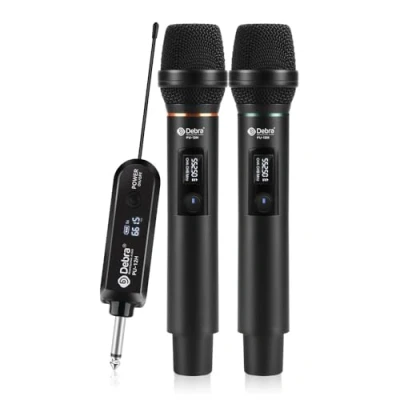 Afbeelding van Debra Draadloze UHF Handheld Dynamische Microfoon voor Karaoke, Bruiloft, DJ, Feest, Toespraak, Kerk &amp; Klaslokaal Met Oplaadbare Ontvanger, 50m Bereik