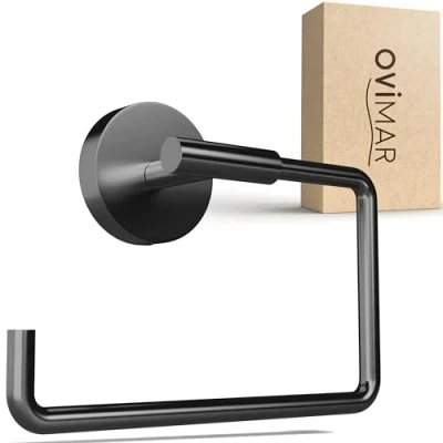 Afbeelding van ovimar Skardstind Toiletpapierhouder om te boren, Gunmetal, wc rolhouder in roestvrij staal, zonder deksel, met demping, papierhouder