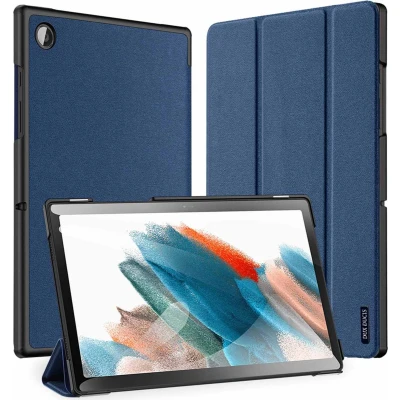 Afbeelding van Samsung Galaxy Tab A8 Hoes: Dux Ducis Domo Bookcase Blauw Kunstleder Tablet Hoezen