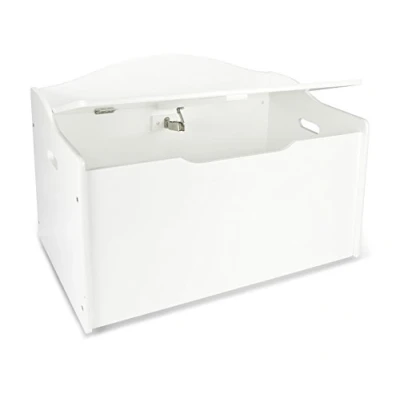 Afbeelding van Large XL White Toy Wooden Storage Box Stool Seat container
