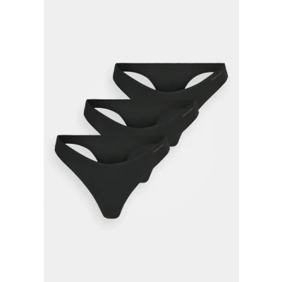 Afbeelding van Calvin Klein Underwear Thong 3 PACK String, Dames, Maat: Small, Black/black/black