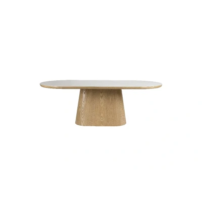 Afbeelding van Hip District Eettafel Almira Ovaal Marmerlook Eiken Naturel 180x90cm