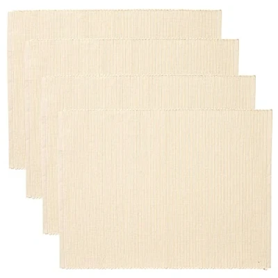 Afbeelding van LINUM UNI Decoratieve set van 4 Placemats voor Eettafel 35x46 cm, 100% Geribbeld Katoen, Machinewasbaar, Crèmebeige