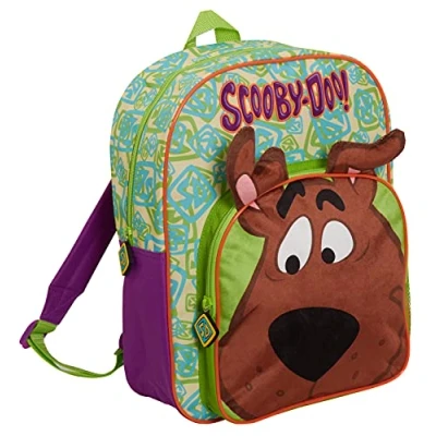 Afbeelding van Scooby Doo Rugzak voor kinderen, grote schooltas, reisrugzak met bekerhouder, Groen, Eén maat,