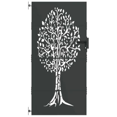 Afbeelding van vidaXL Tuinpoort Anders Zwart 100 x 175 cm Poedercoated staal