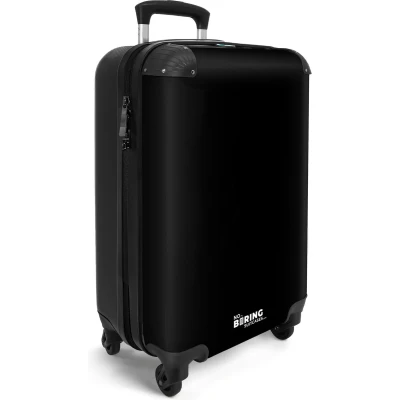 Afbeelding van NoBoringSuitcases.com® Zwarte koffer Handbagage zwart 55x35x25