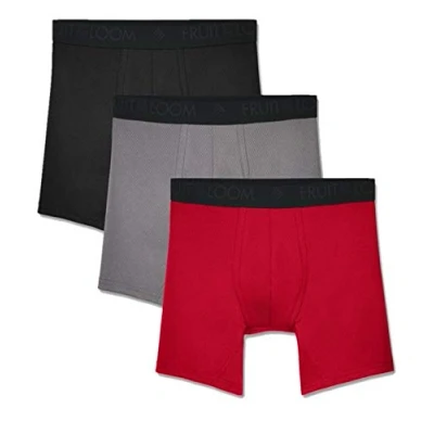 Afbeelding van Fruit of the Loom Boxershorts voor heren (verpakking van 3), Regular Leg Micro Mesh 3 Pack Assorti, S