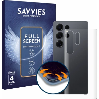 Afbeelding van Savvies Screenprotector voor Samsung Galaxy S25 Ultra (Achterkant) Folie Beschermfolie transparant volledig dekking (4 Stuks)