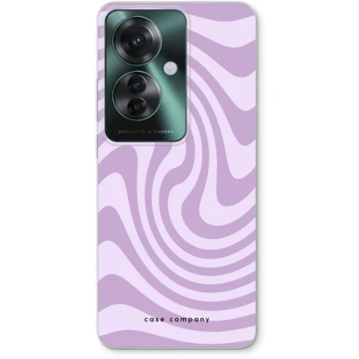 Afbeelding van Case Company® hoesje geschikt voor Oppo Reno 11 F Swirl Paars Soft Cover Telefoonhoesje Bescherming aan alle Kanten en Schermrand