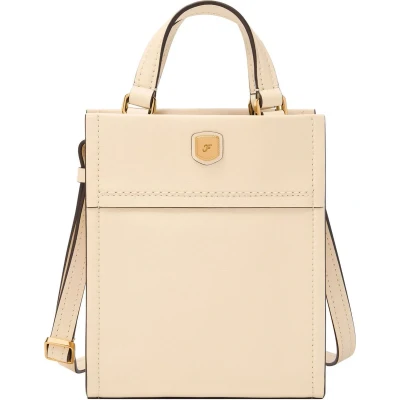 Afbeelding van FOSSIL Leren Handtas Schoudertas Gemma Mini Tote Vanilla Crème