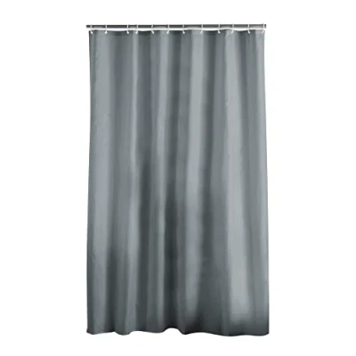 Afbeelding van Douceur d&#039;Intérieur Essencia douchegordijn met haken, polyester, antraciet, 180 x 200 cm
