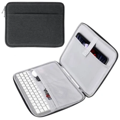 Afbeelding van MoKo 9 11 inch Tablet Sleeve, Protective Carrying Bag with Two Compartments Fits New iPad Air/Pro 2024, Air 5/4th 10.9, 9/8/7th 10.2, 10th Tab S8/S9 11, Black &amp; Gray