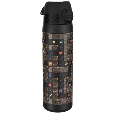 Afbeelding van ION8 Stalen Waterfles, 600 ml/20 oz, Lekvrij, Makkelijk te Openen, Veilige Vergrendeling, Vaatwasserbestendig, Hygiënische Flipcover, Draaggreep, Duurzaam, Reliëfprint, Ontwerp Gamen Drinkfles