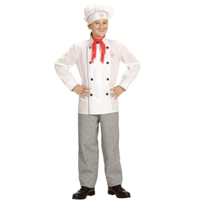 Afbeelding van Widmann Eten &amp; Drinken Kostuum Master Chef Jongen Wit / Beige Maat 140 Carnavalskleding Verkleedkleding