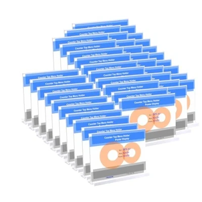 Afbeelding van TUKA i AKUT 40x Acryl Folderhouder T Type met Voet, A5 Liggend Tafelblad, Horeca Kantoren Tentoonstelling Folderstandaard Dubbelzijdig Display Transparante Acrylvoet, TKD8206