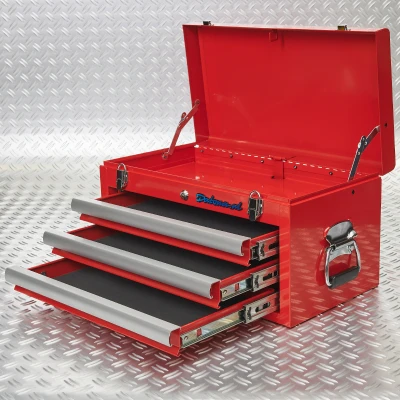 Afbeelding van Datona Gereedschapskist Met Drie Lades Rood (53 x 29 28 cm)