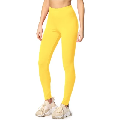 Afbeelding van Merry Style MS MS10 198 LE Dames Leggings Sport Vrijetijdsbroek Lang Katoen Sporbroek Yogabroek Geel M