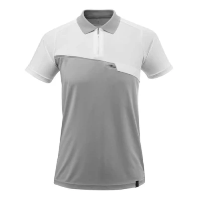 Afbeelding van Mascot Advanced Poloshirt met borstzak 17283 945 grijs gemêleerd/wit XS
