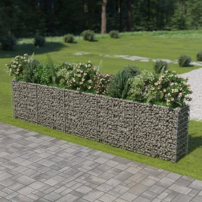 Afbeelding van Gabion plantenbak verhoogd 450x50x100 cm gegalvaniseerd staal